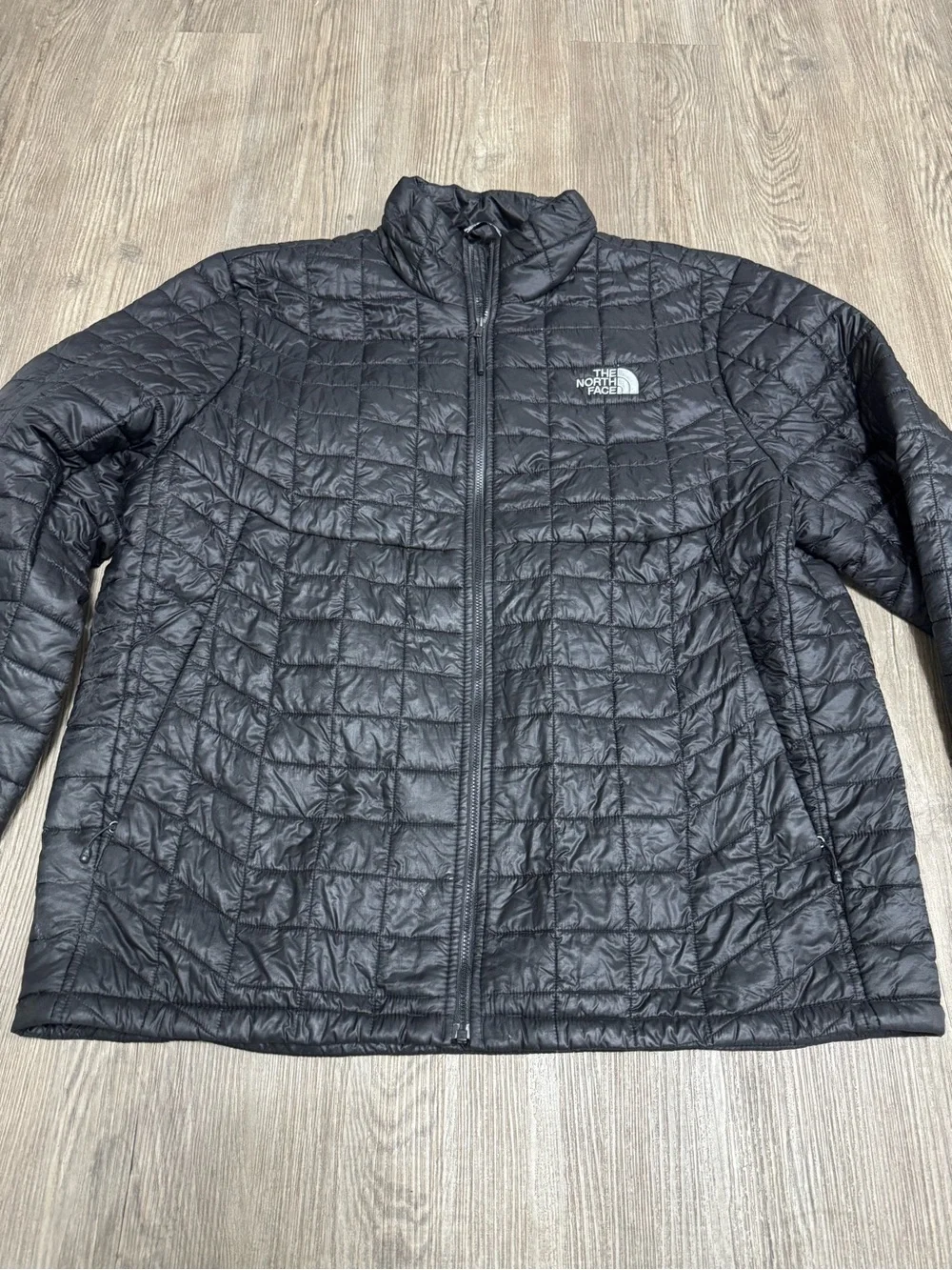 North Face Thermoball Puffer Jacket XL Black Quilted Full Zip Preppy Outdoor Men